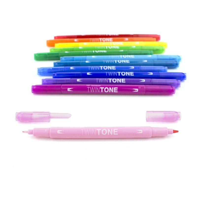 Tombow 61526 TwinTone Marker Set, Rainbow, 12-Pack. Double-Sided Markers Perfect for Planners, Journals, Doodling, and More! - Image 3